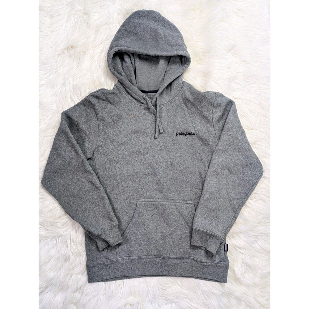 Patagonia Mens Smal Gray Hoodie Fitz Roy Icon Uprisal Fleece Pullover Sweatshirt